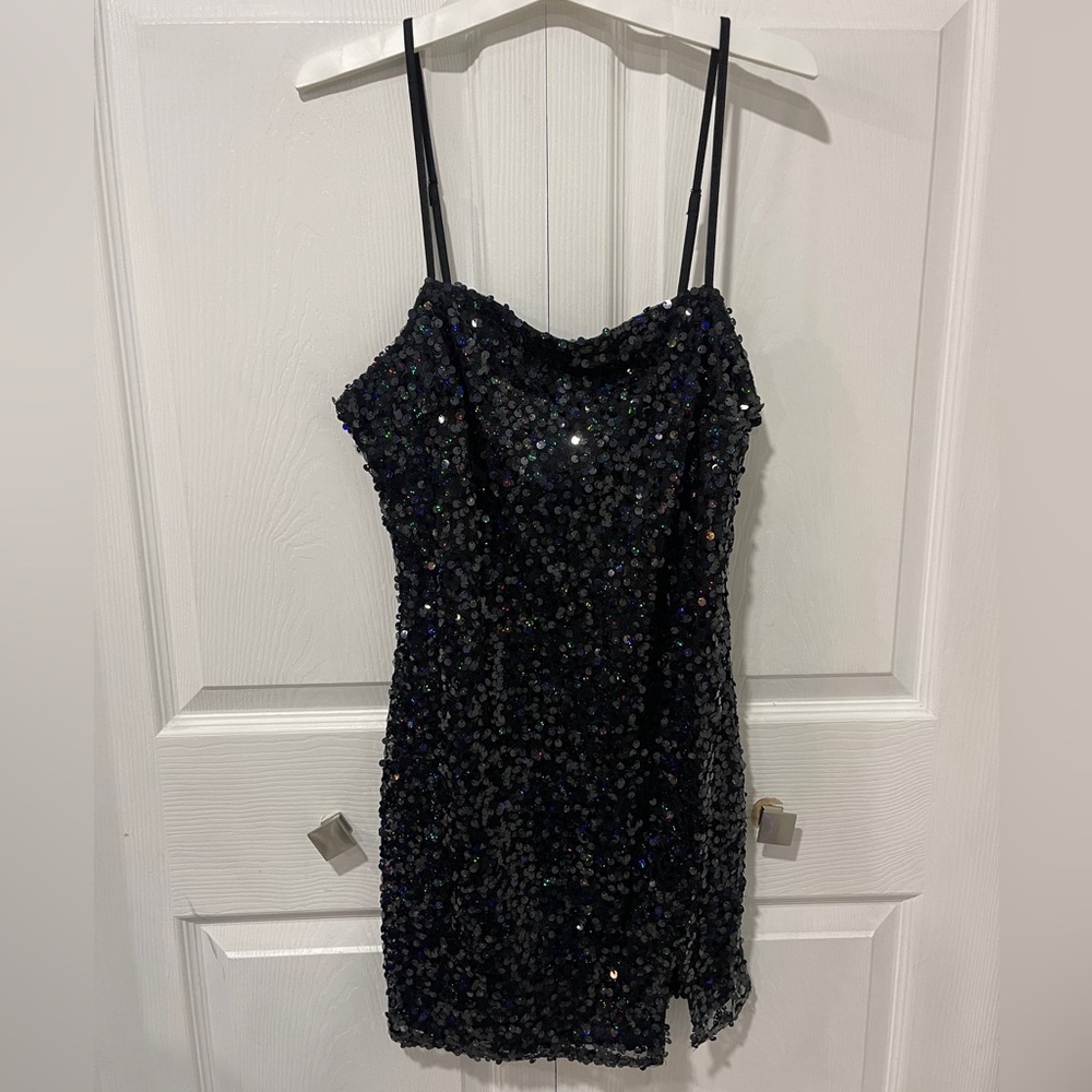 Black Sequin Dress